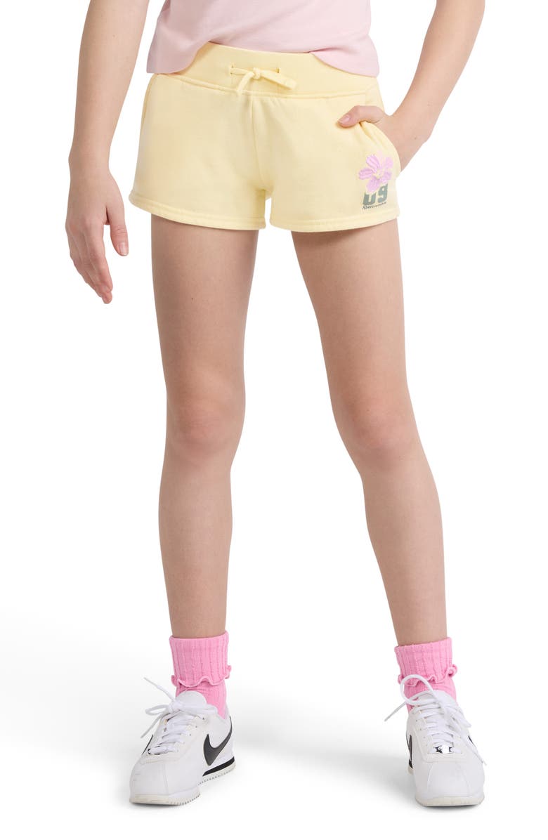 abercrombie kids Kids' Logo Detail Sweat Shorts, Alternate, color, Anise Flower