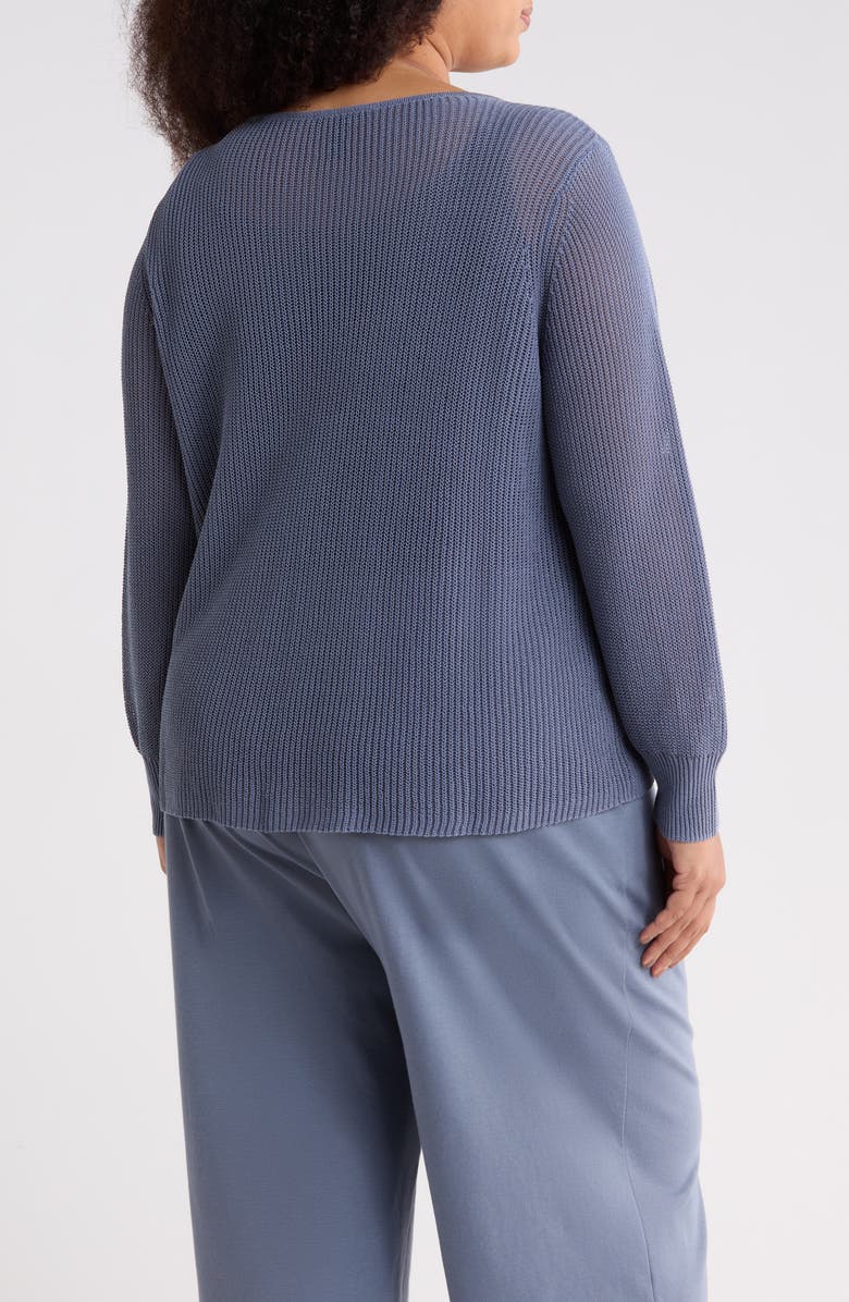 Eileen Fisher Organic Cotton & Silk Ballet Neck Sweater, Alternate, color, Flint