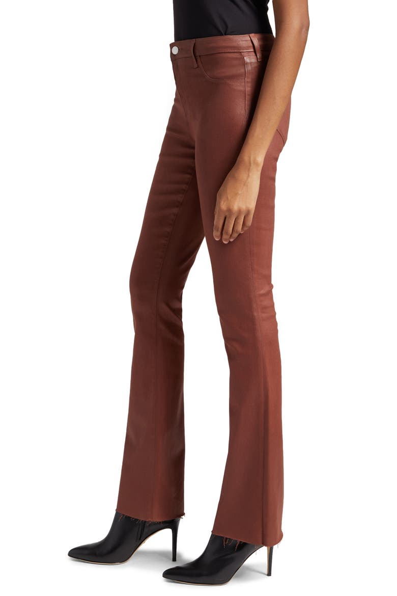 Ruth High Waist Straight Leg Pants, Alternate, color, DARK CINNAMON COATED