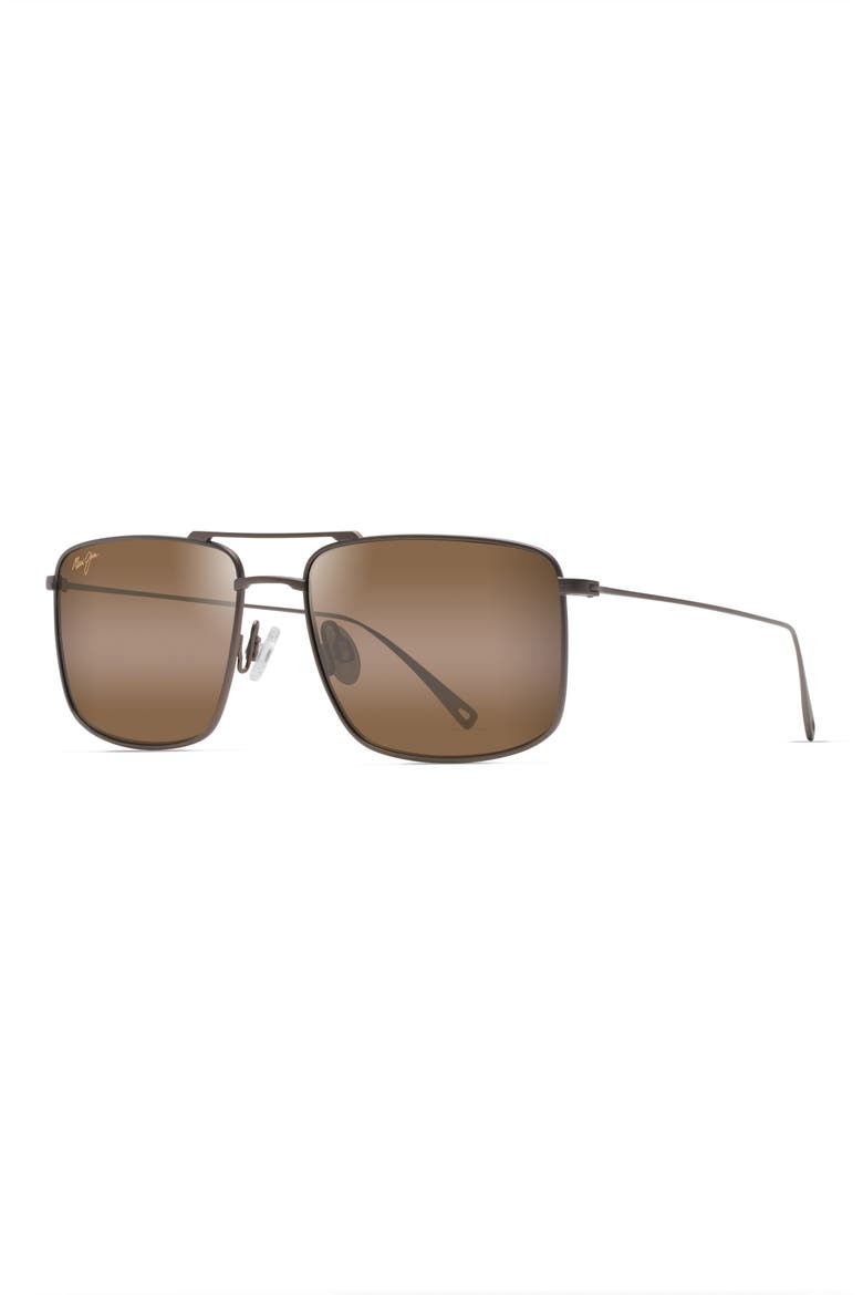 Aeko 55mm PolarizedPlus2® Aviator Sunglasses, Alternate, color, SATIN SEPIA