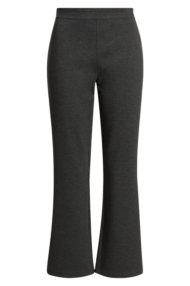 High Waist Ponte Ankle Kick Flare Pants, Alternate, color, GREY DARK CHARCOAL HEATHER