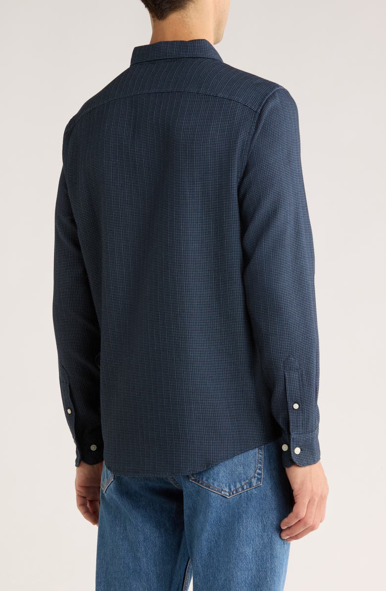 Original Penguin Slim Fit Waffle Textured Button-Up Shirt, Alternate, color, Dark Sapphire