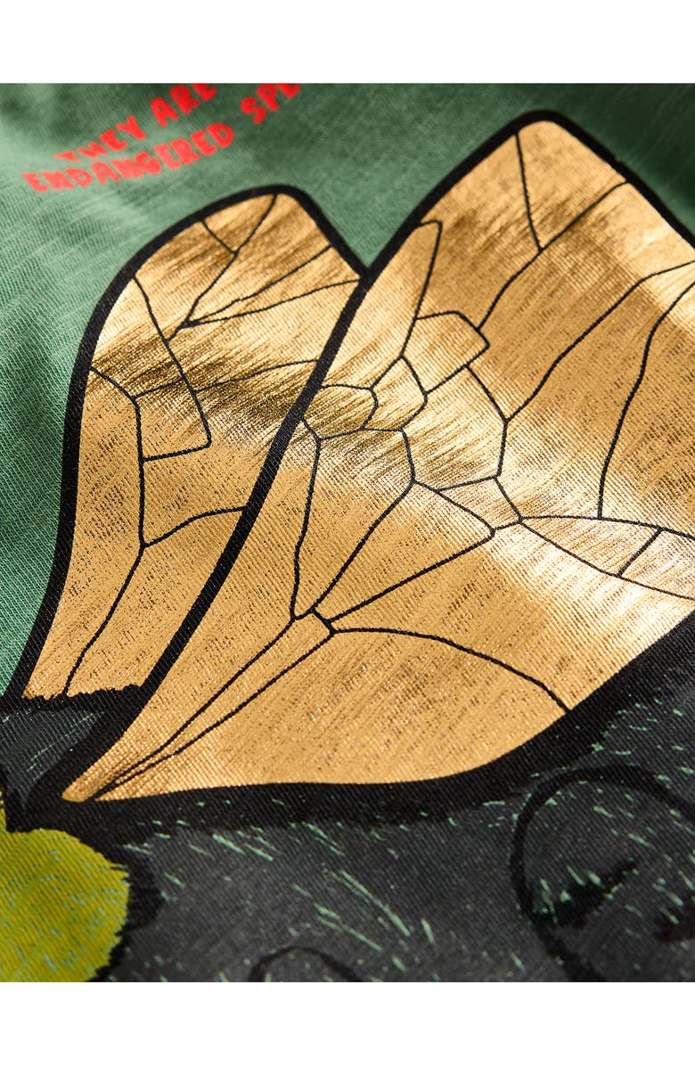 Mini Boden Kids' Save the Bees Foil Graphic T-Shirt, Alternate, color,