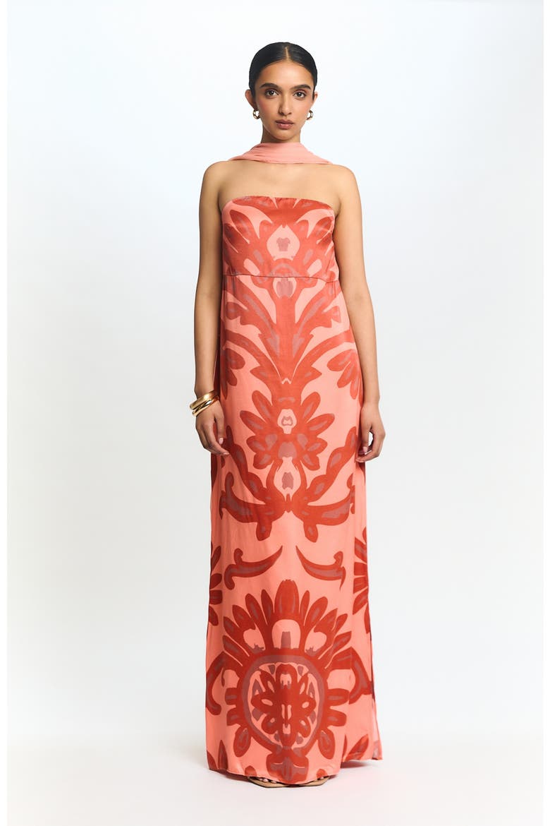 Elia Tubi Strapless Shawl Dress, Alternate, color, Elia Rose
