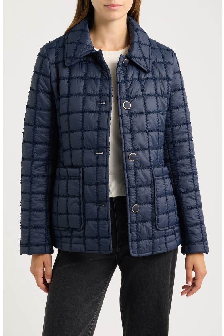 Quilted Barn Jacket, Main, color, NAVY