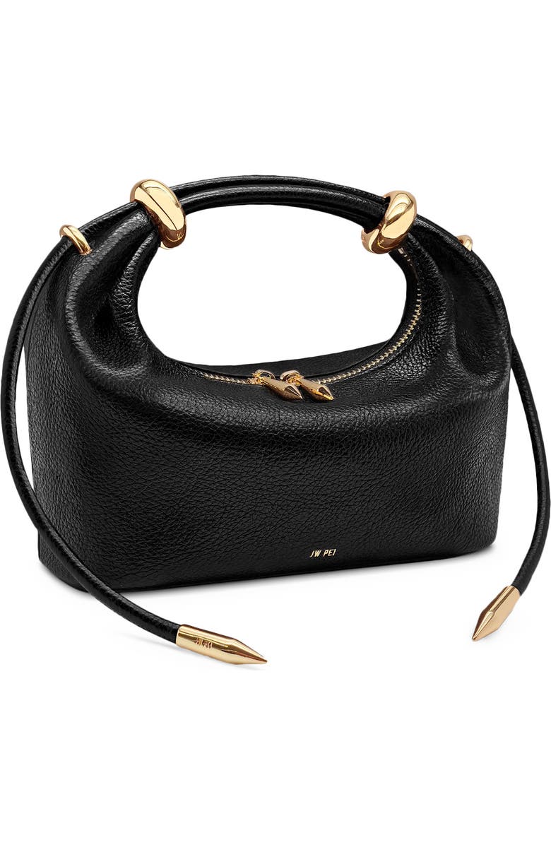 JW PEI Ellie Metal Ring Clutch, Alternate, color, Black