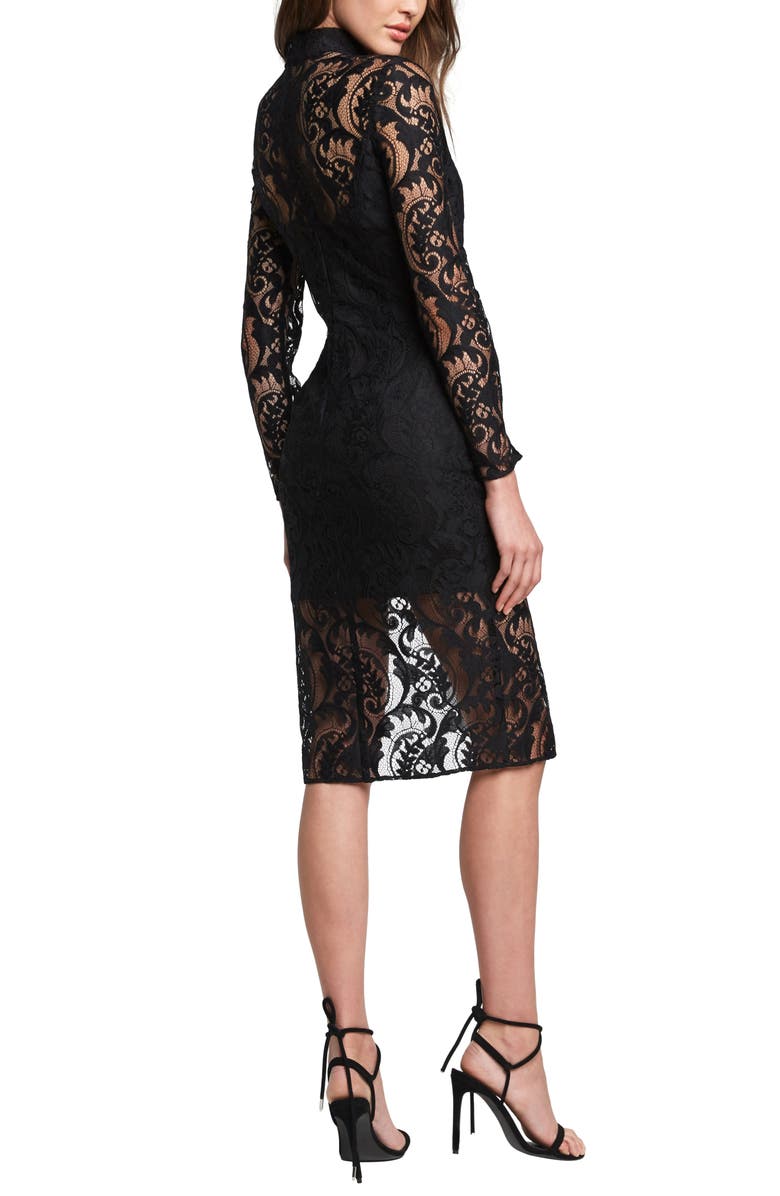 Bardot Dionne Long Sleeve Lace Cocktail Dress, Alternate, color,