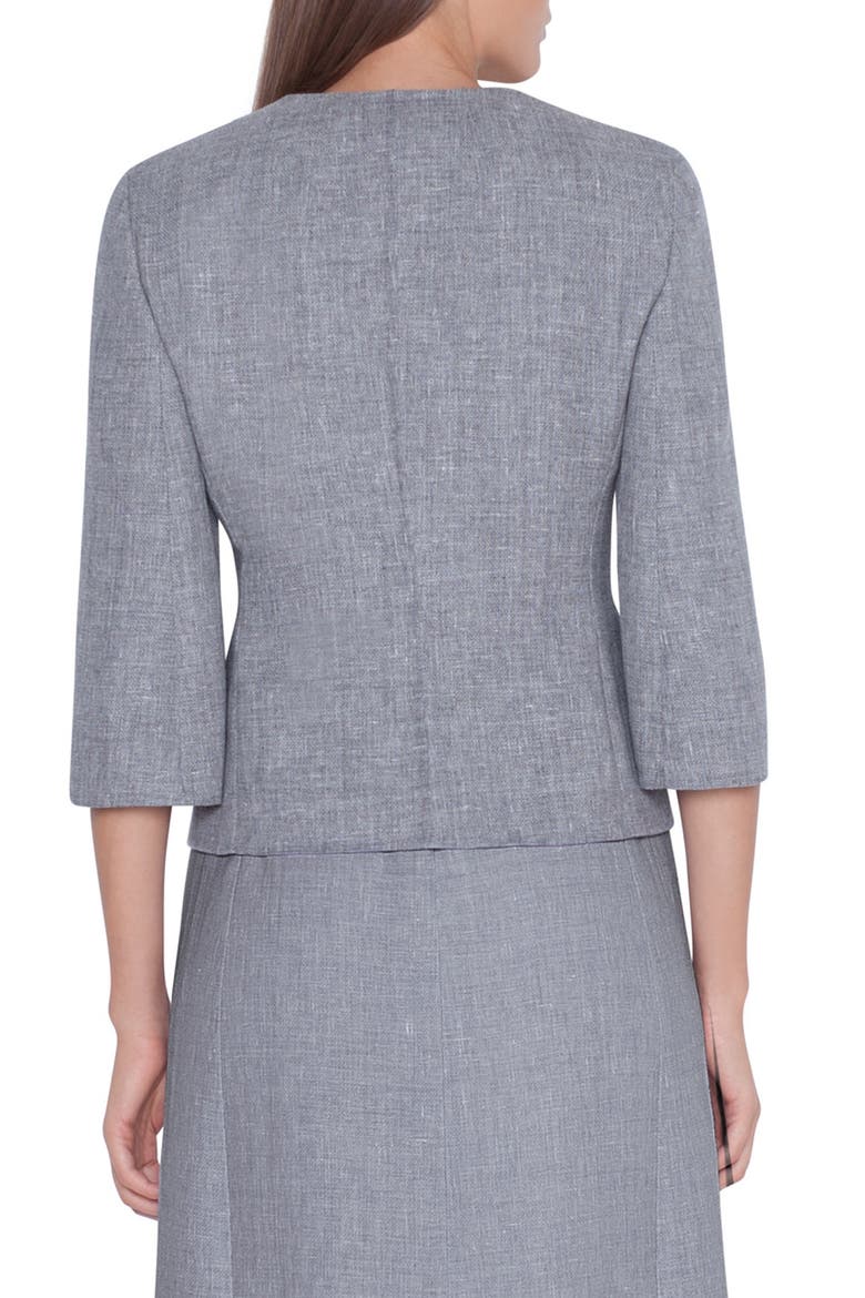Double Face Linen & Wool Jacket, Alternate, color, TITAN