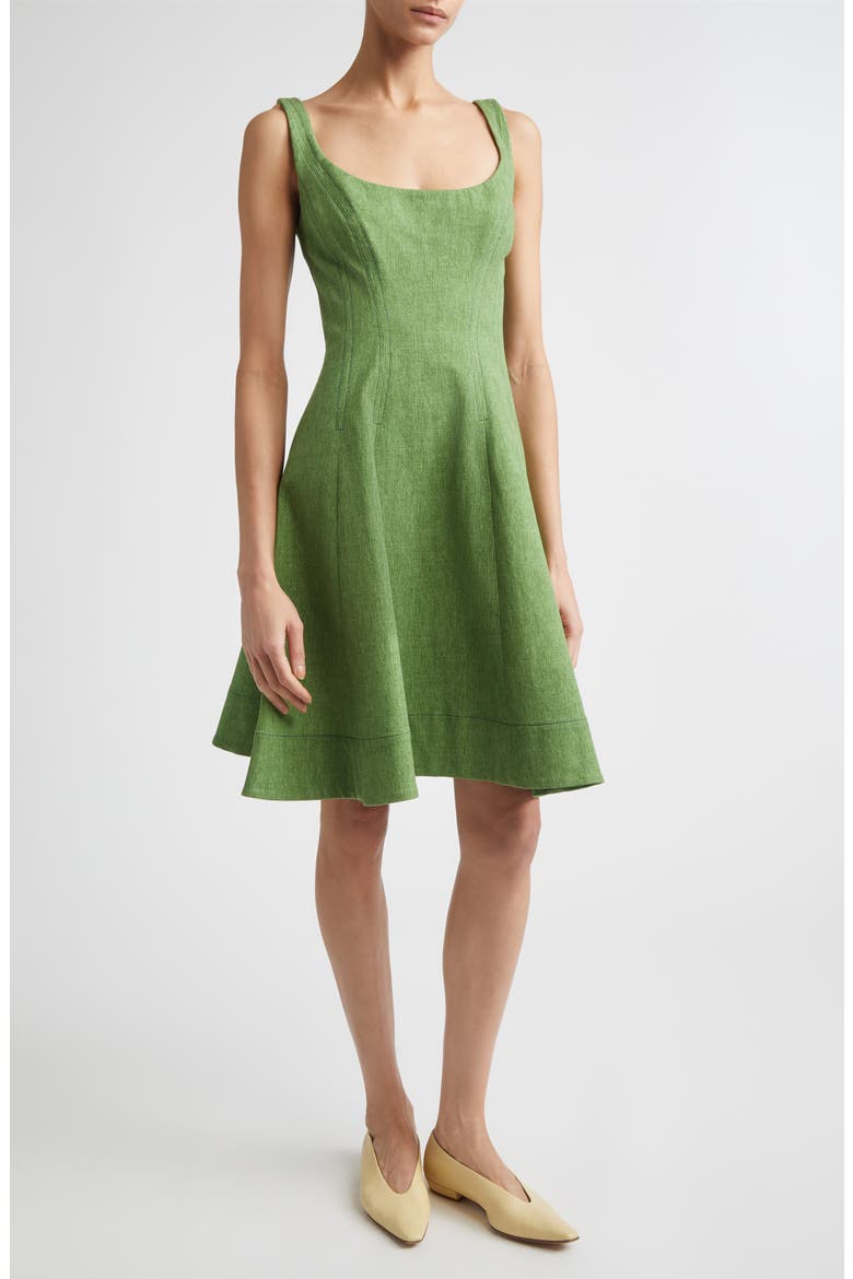 Stretch Denim Princess Seam Dress, Main, color, CACTUS