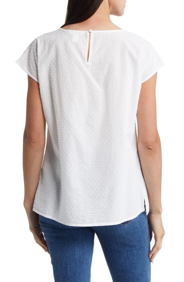 Caslon<sup>®</sup> Pleated Clip Dot Blouse, Alternate, color, 