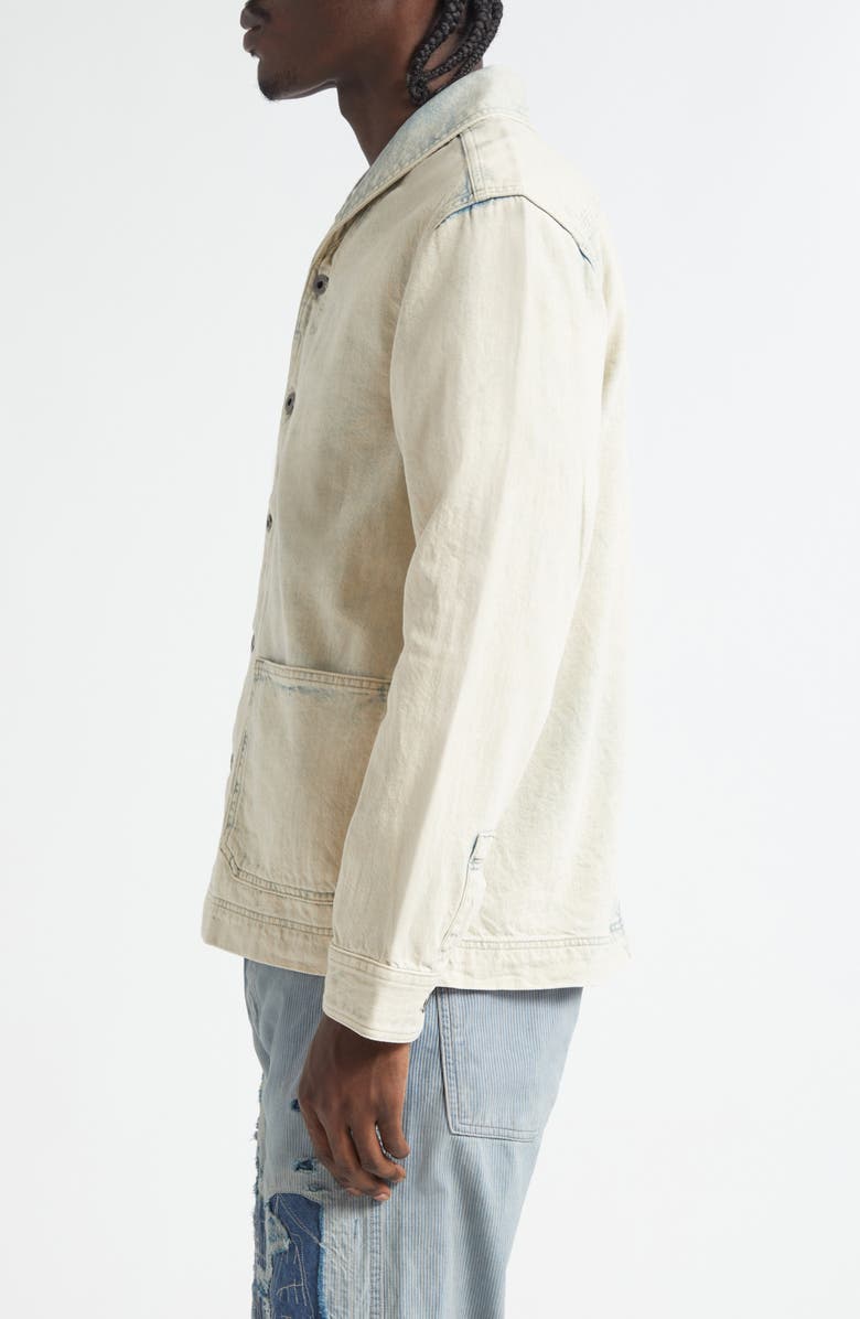 Double RL Washed Indigo Selvedge Denim Overshirt, Alternate, color, 