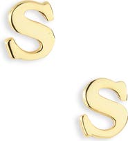 MARLYN SCHIFF Block Letter Initial Stud Earrings