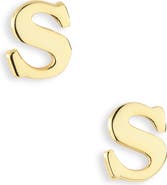 MARLYN SCHIFF Block Letter Initial Stud Earrings