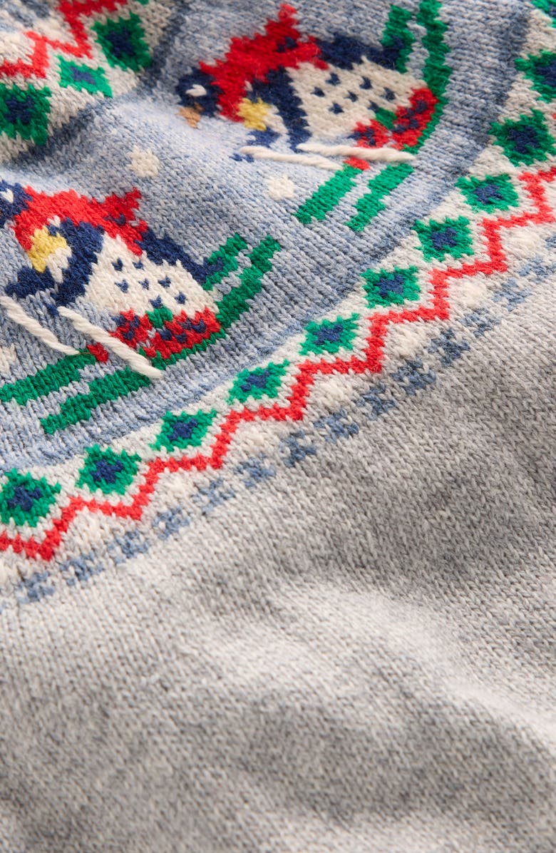 Boden Kids' Penguins Fair Isle Crewneck Sweater, Alternate, color, Ski Penguins
