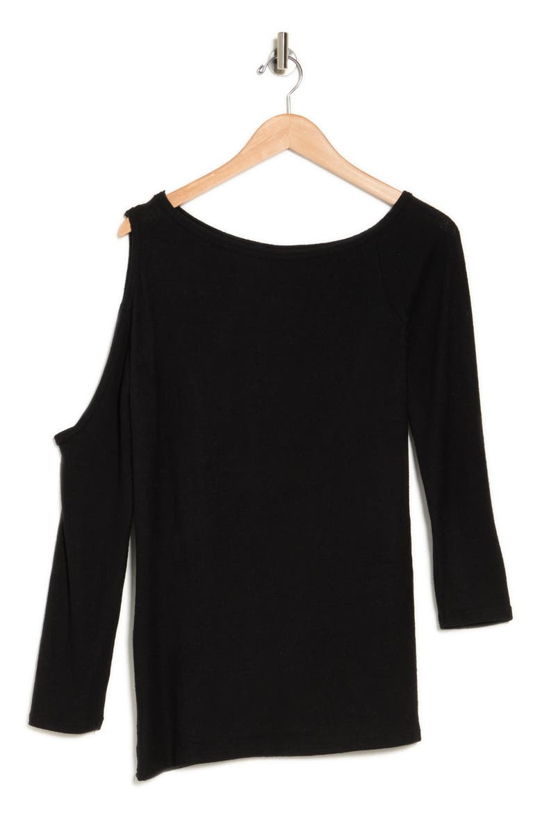 Cold Shoulder Top, Alternate, color, BLACK