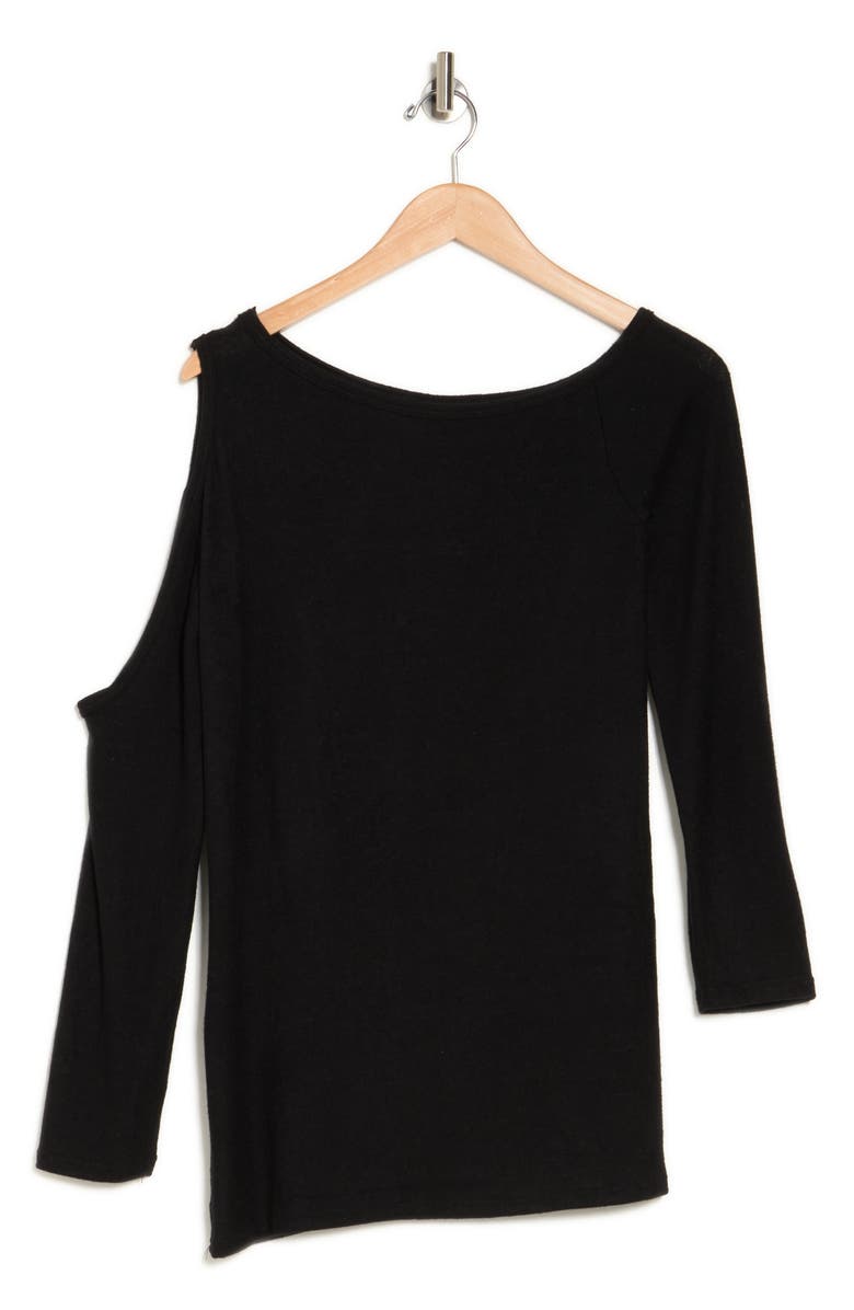 GO COUTURE Cold Shoulder Top, Alternate, color, Black