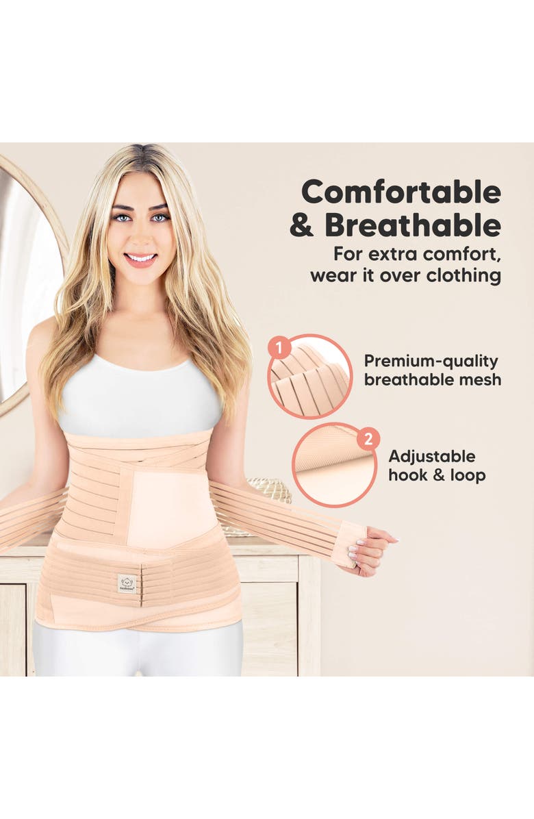 KeaBabies 2-Pack Revive 3-in-1 Postpartum Recovery Support Belt, Alternate, color, Black/ Ivory