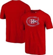 Fanatics MTO Label Men's  Red Montreal Canadiens Distressed Tri-Blend T-Shirt