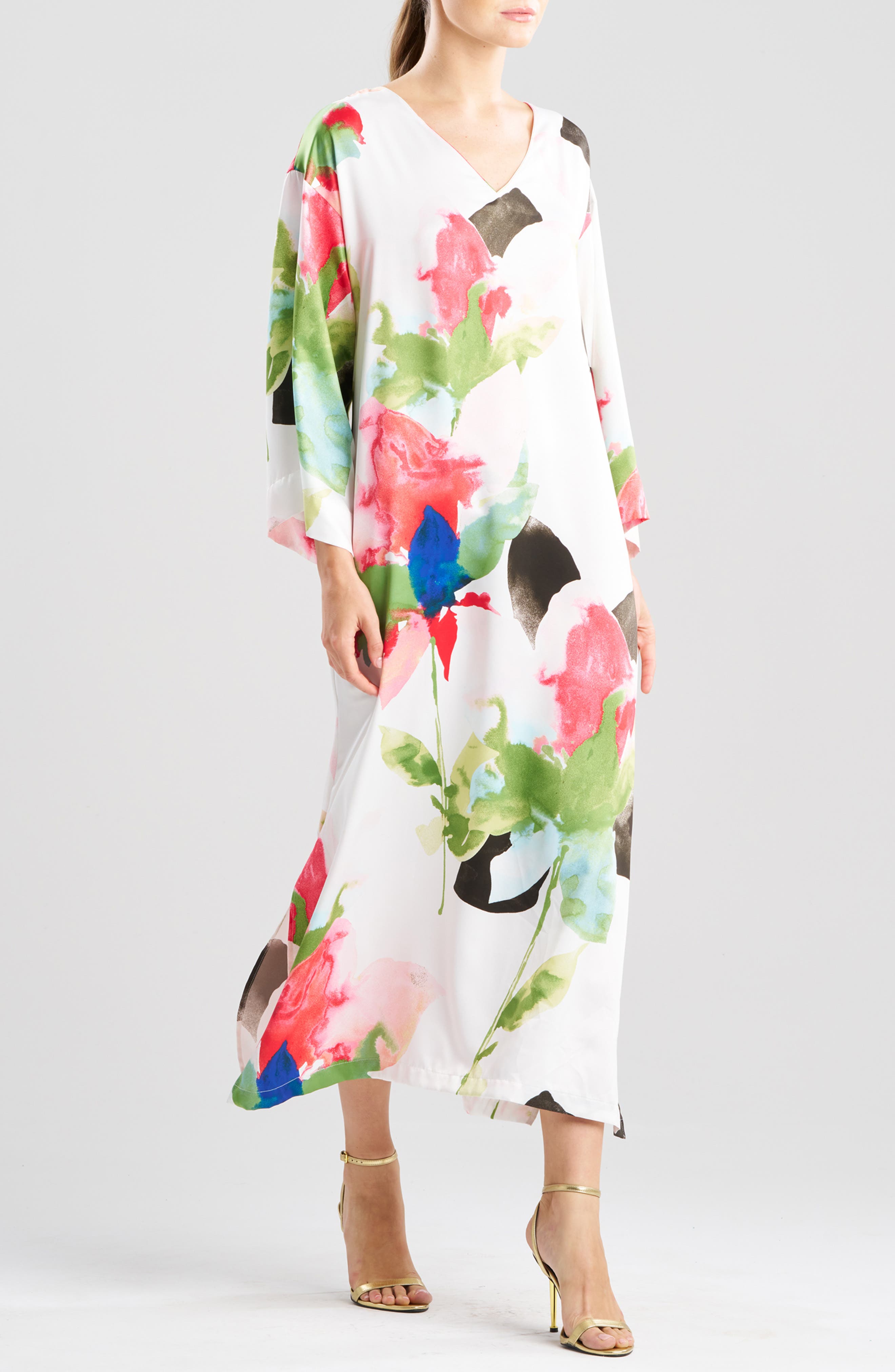 Natori Calypso Long Sleeve Nightgown In Multi