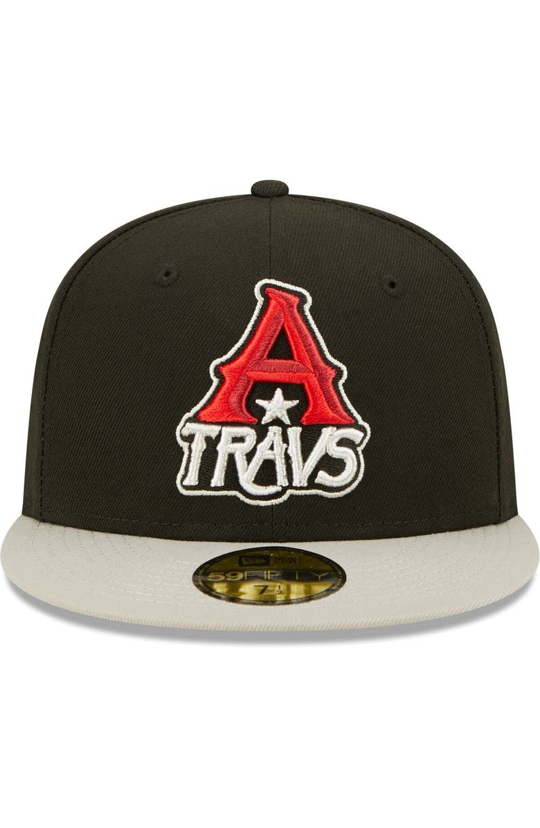 New Era Men's New Era Black Arkansas Travelers Authentic Collection Road 59FIFTY Fitted Hat, Alternate, color, Black