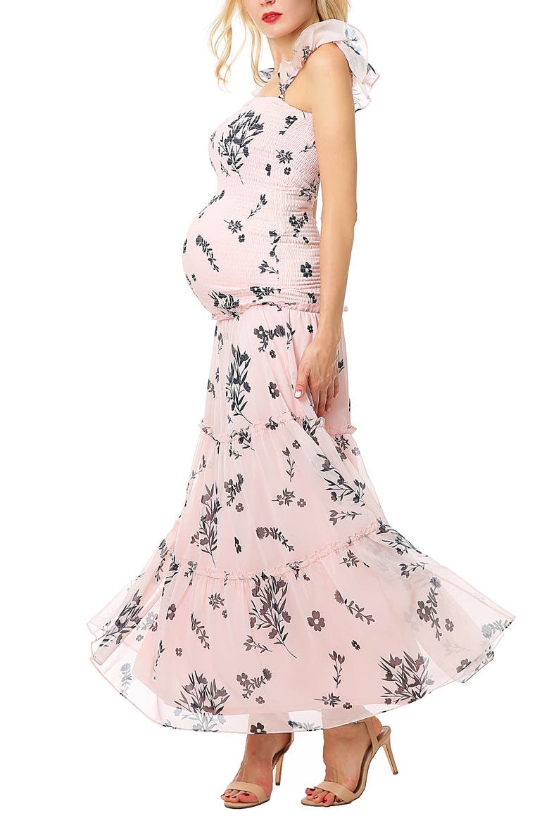 Charity Smocked Maternity Maxi Dress, Alternate, color, MULTICOLORED