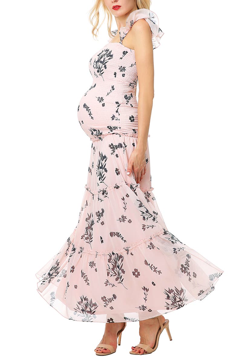 Kimi and Kai Charity Smocked Maternity Maxi Dress, Alternate, color, 