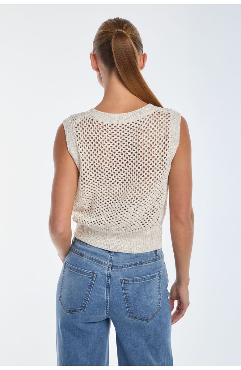 The Noli Shop Addison Sequin Crochet Top, Alternate, color, 
