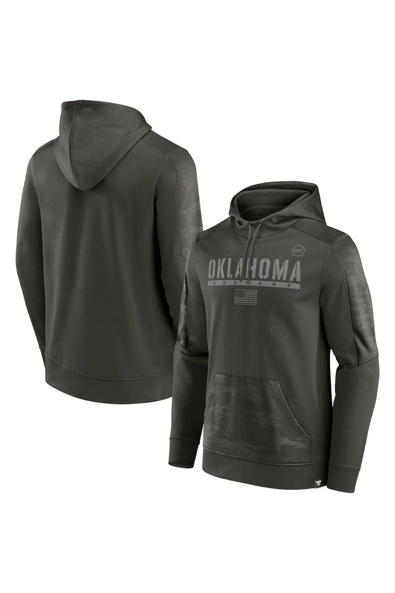 Men's Fanatics Branded Olive Oklahoma Sooners OHT Military Appreciation Guardian Pullover Hoodie, Main, color, Olive