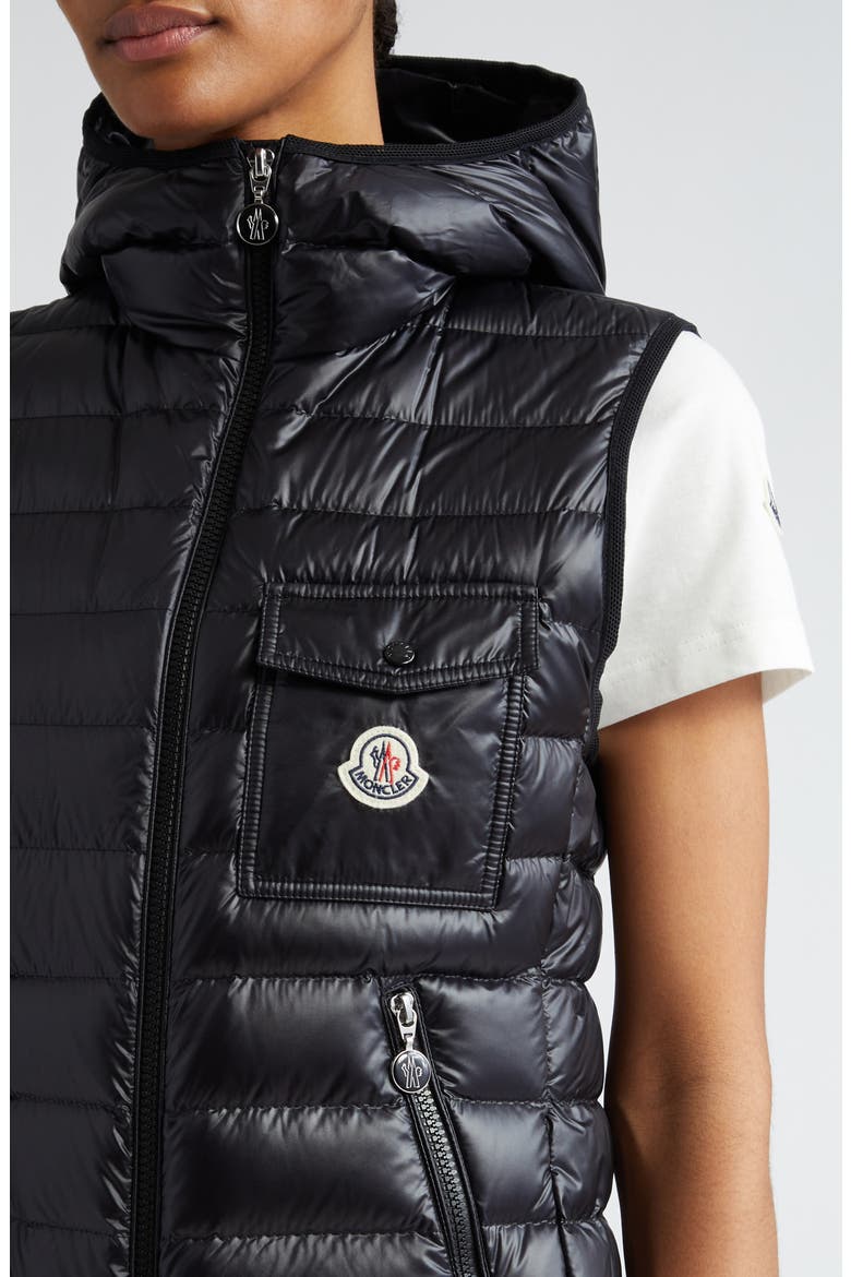 Glygos Hooded Down Vest, Alternate, color, BLACK