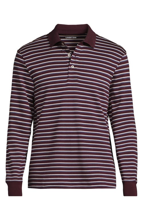 Lands' End Long Sleeve Cotton Supima Polo Shirt In Animal Print