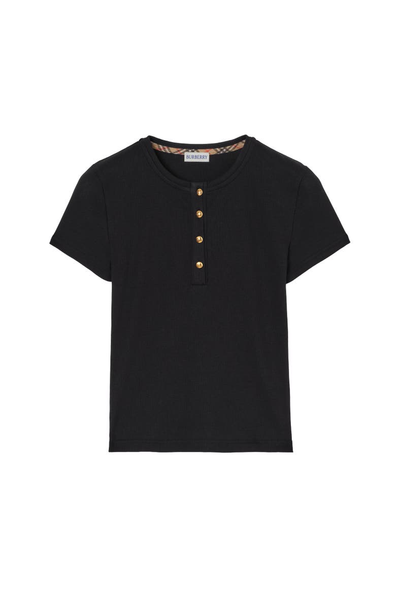 Cropped Cotton T-shirt, Alternate, color, Black
