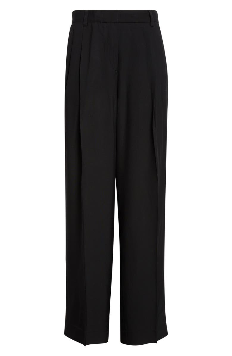 TOTEME Double Pleat Straight Leg Trosuers, Alternate, color, Black