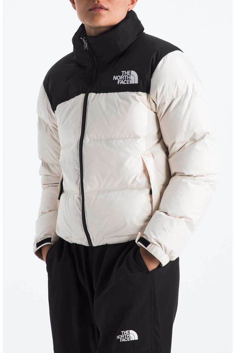 Nuptse® 1996 Packable Quilted 700 Fill Power Down Jacket, Alternate, color, WHITE DUNE/ BLACK-RECYCLED