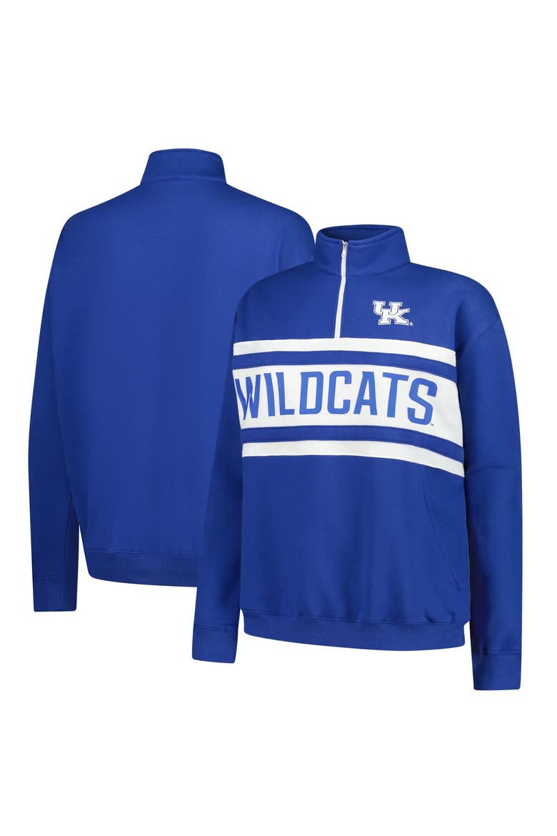 Women's Fanatics Royal/White Kentucky Wildcats Plus Size Quarter-Zip Pullover, Main, color, Royal