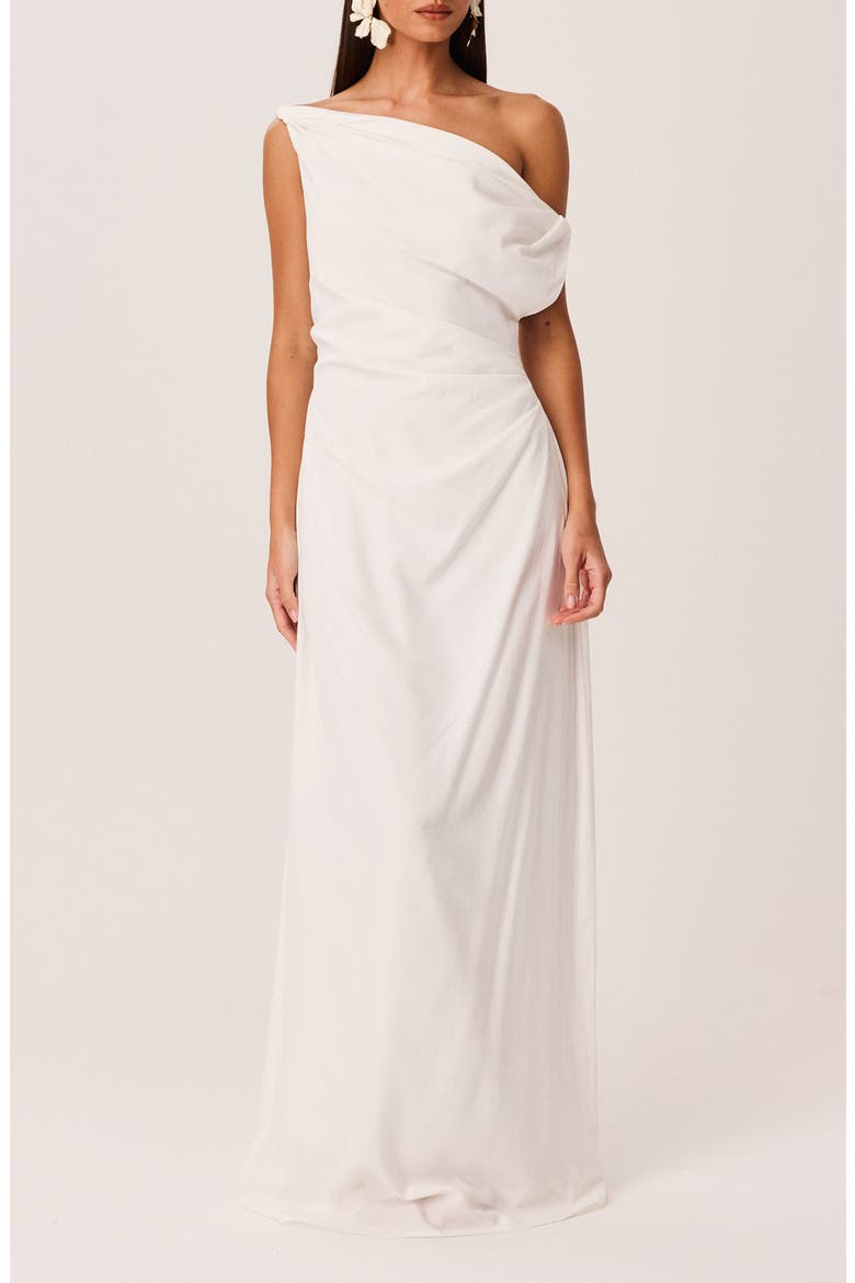 Clemence Off the Shoulder Maxi Dress, Main, color, WHITE