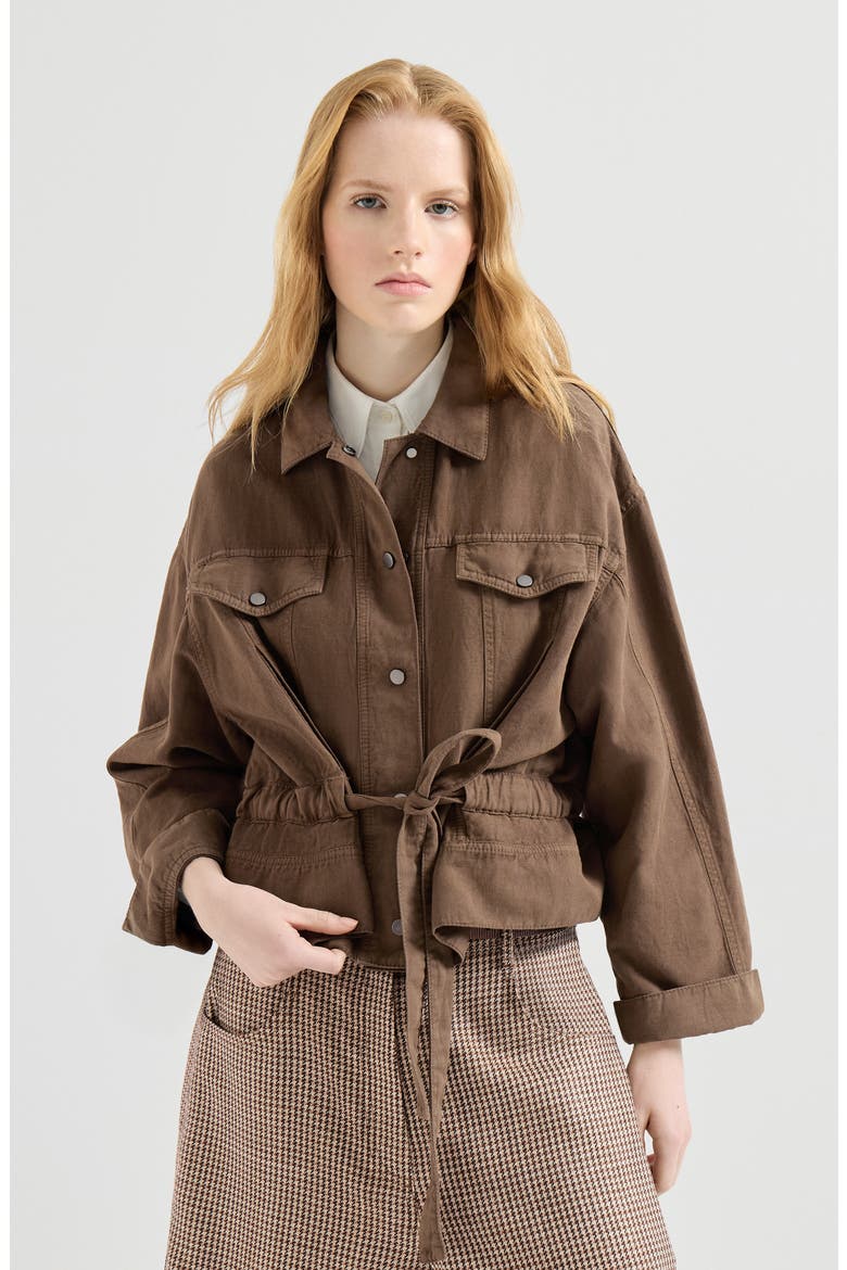 Garment-dyed cover outerwear jacket, Main, color, Cigar