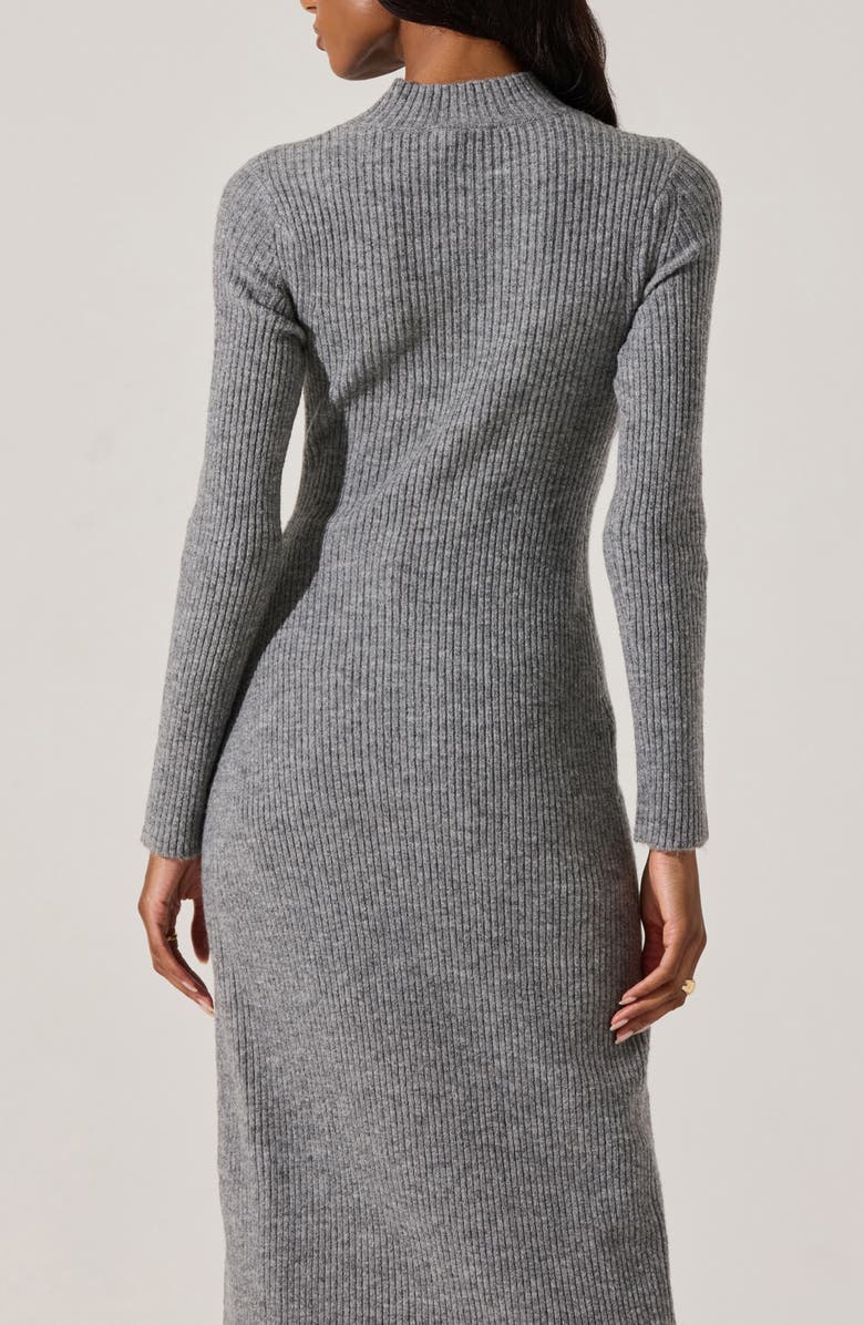 ASTR the Label Mock Neck Rib Longline Sweater, Alternate, color,