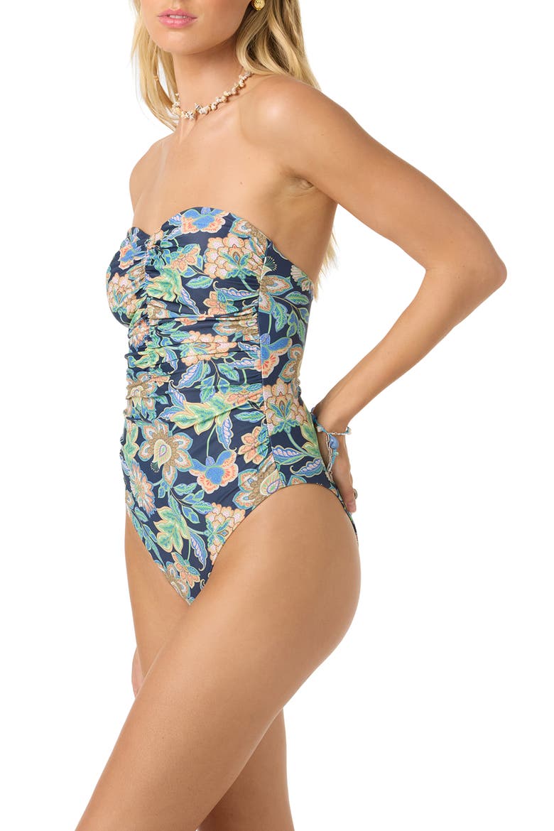 Mermaid Floral Ubud One-Piece Swimsuit, Alternate, color, NAVY