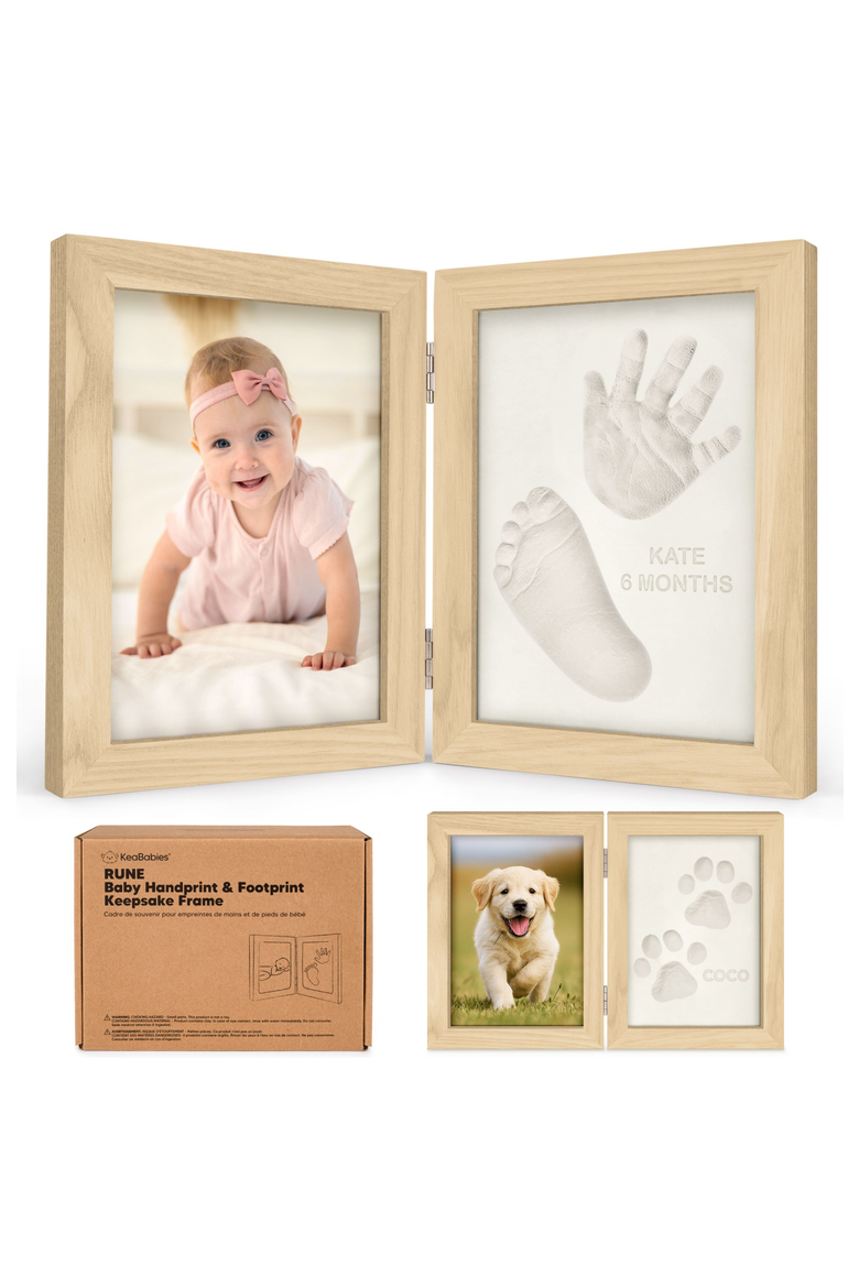 Rune Hand & Footprint Keepsake Frame, Main, color, Ash Wood