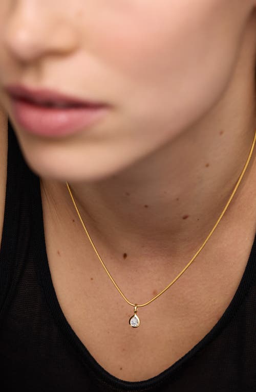 Monica Vinader Womens Pear Solitaire 18ct Yellow Gold Vermeil And 0.06ct Lab Grown Diamond Pendant In Gold