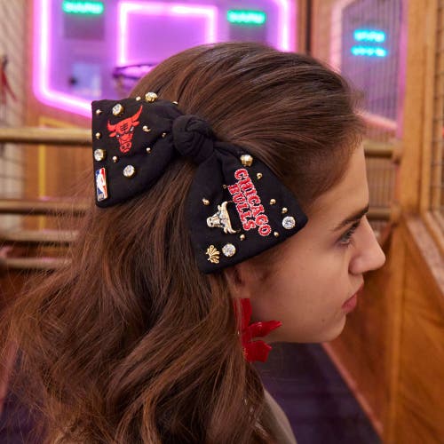 Lele Sadoughi Nba Chicago Bulls Bow Barrette In Black