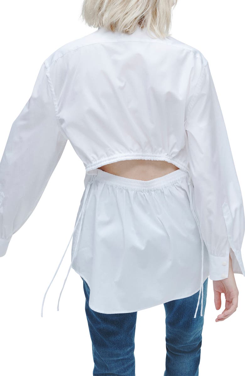 rag & bone Ellison Poplin Button-Up Shirt, Alternate, color, White