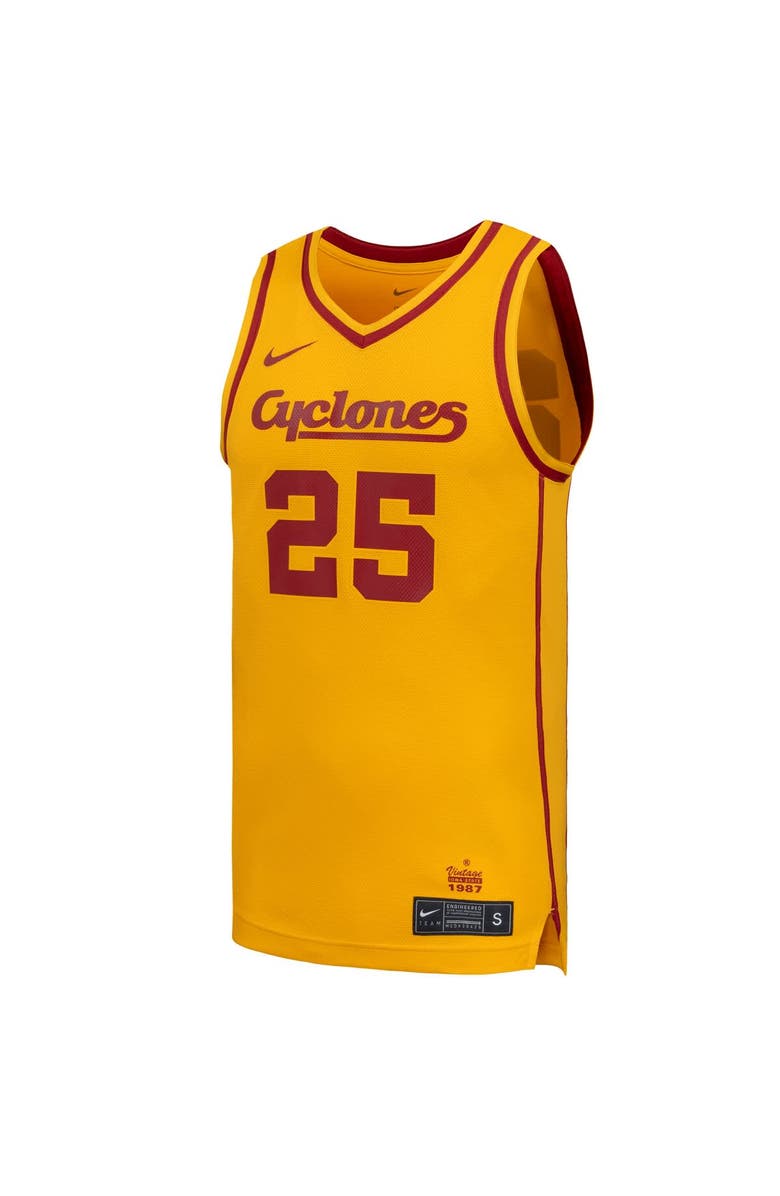 Nike Men's Nike #25 Gold Iowa State Cyclones Replica Basketball Jersey, Alternate, color, Gold