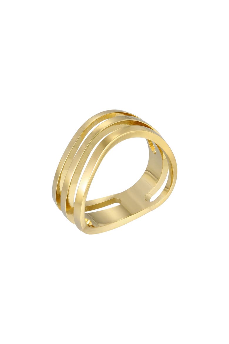 18K Gold Plated Cutout Band Ring, Alternate, color, GOLD