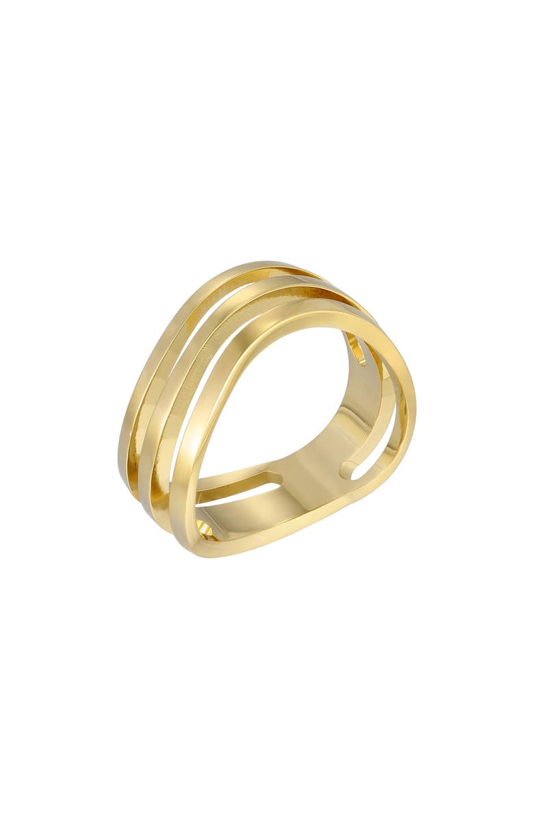 Adornia 18K Gold Plated Cutout Band Ring, Alternate, color, Gold