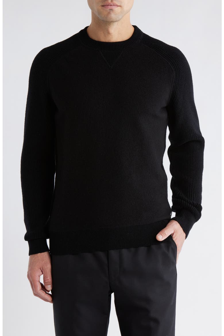 Hero Wool Crewneck Sweater, Main, color, BLACK