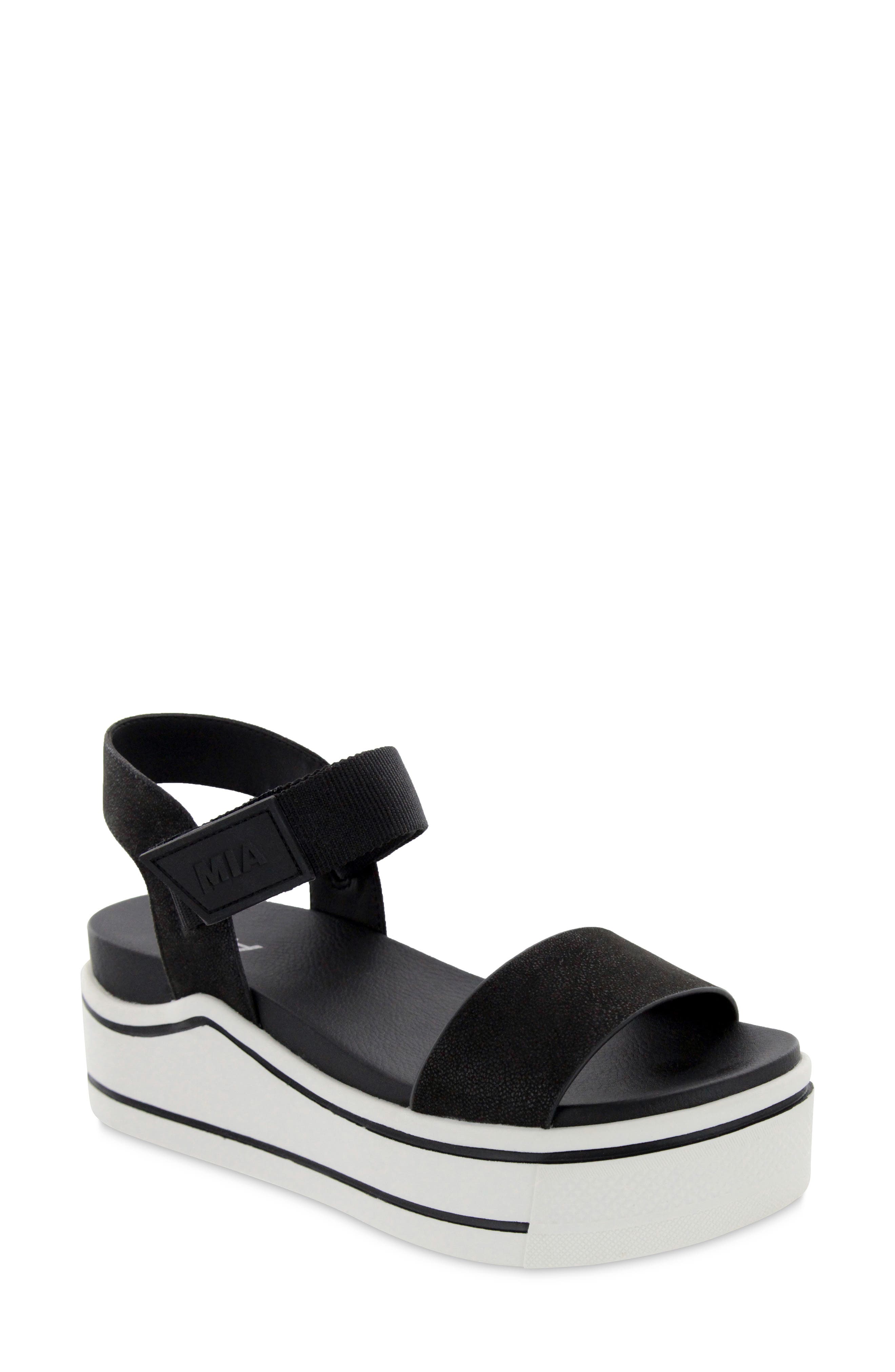 Odelia Platform Sandal, Main, color, BLACK