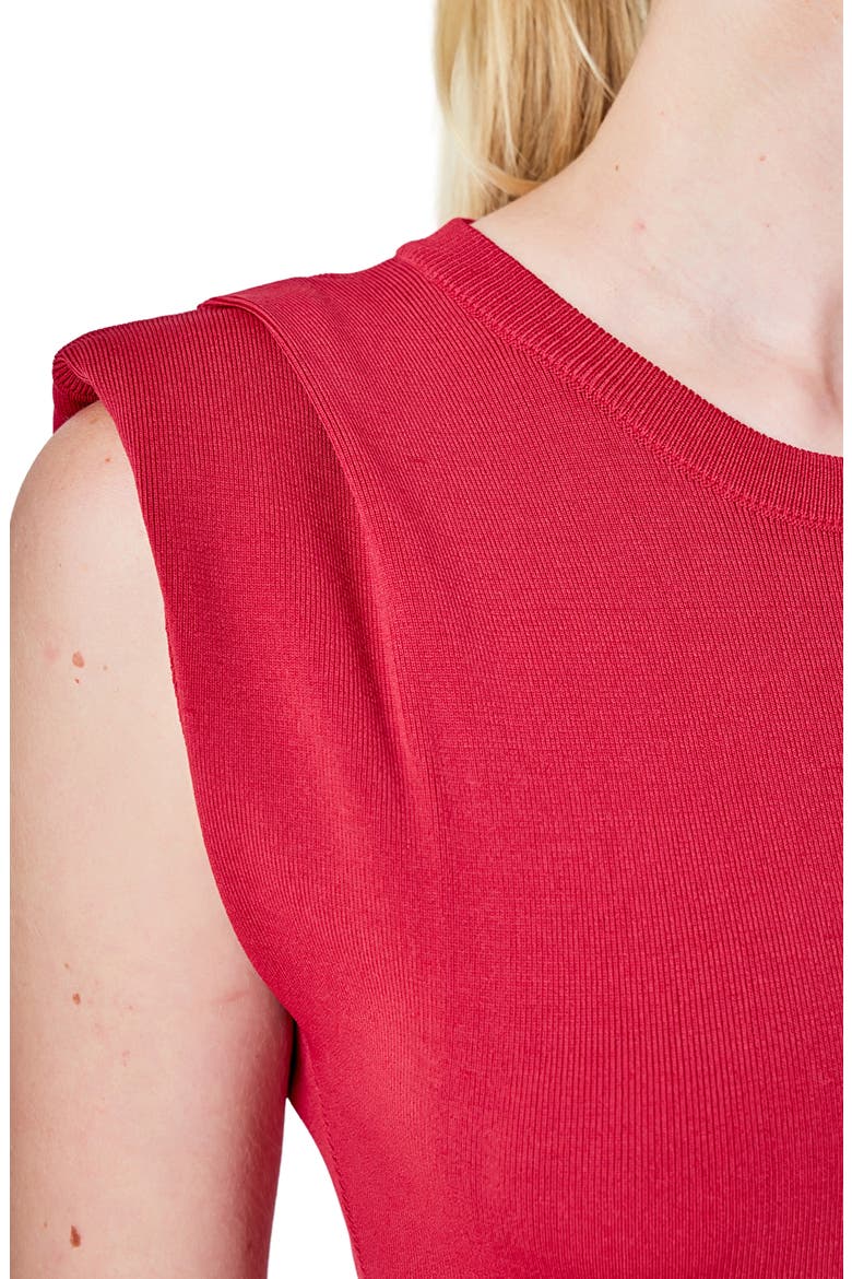 Pleated Shoulder Midi Sweater Dress, Alternate, color, MERLOT