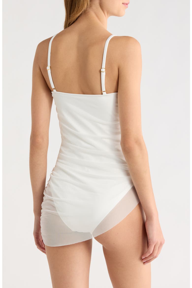 Amaris One-Piece Overlay Swimsuit, Alternate, color, IVORY SOLID