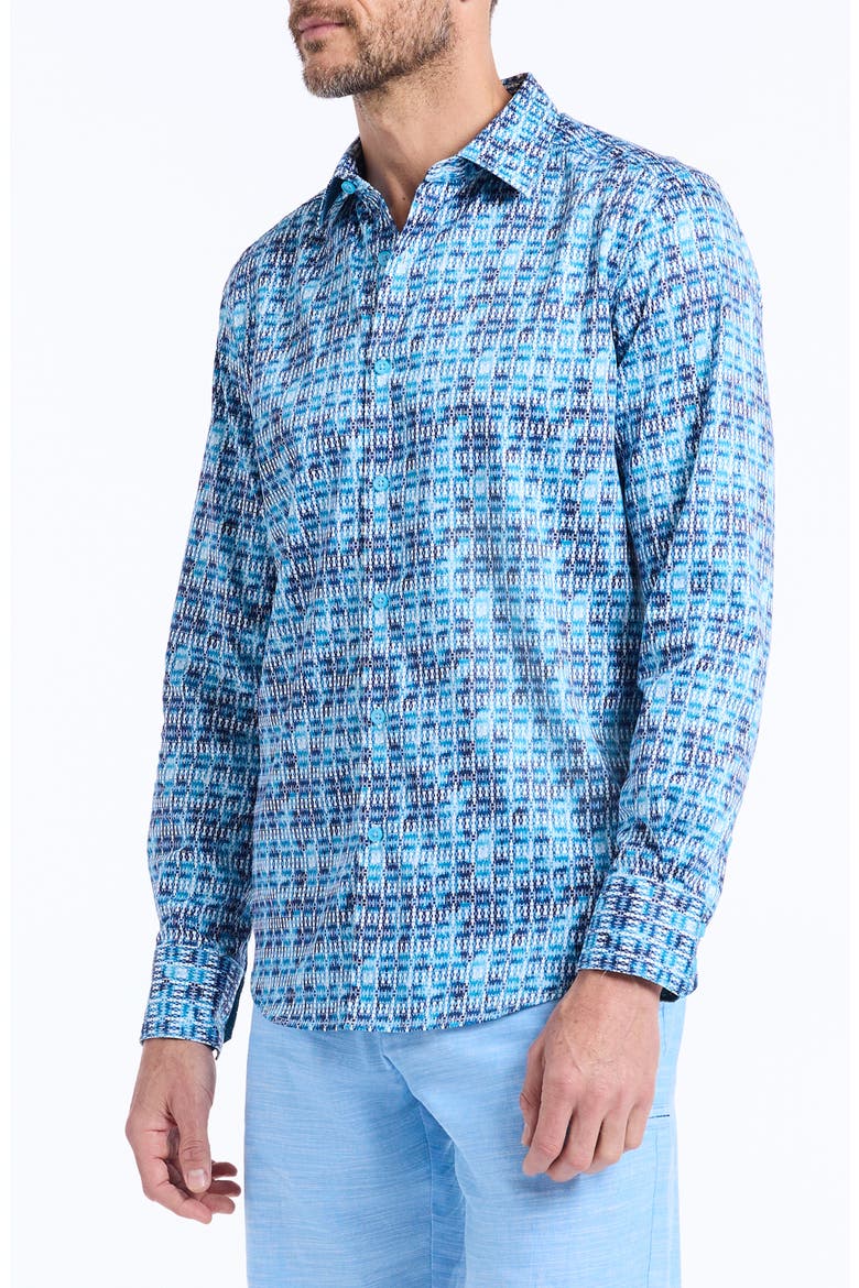 Westmoreland Cotton Button-Up Shirt, Alternate, color, BLUE